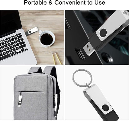 20Pack 1GB USB Flash Drive 2.0 Stick, TOPESEL Bulk Thumb Drive Swivel 1GB Pen Drive Jump Drive for Data Storage (20Pack Black)