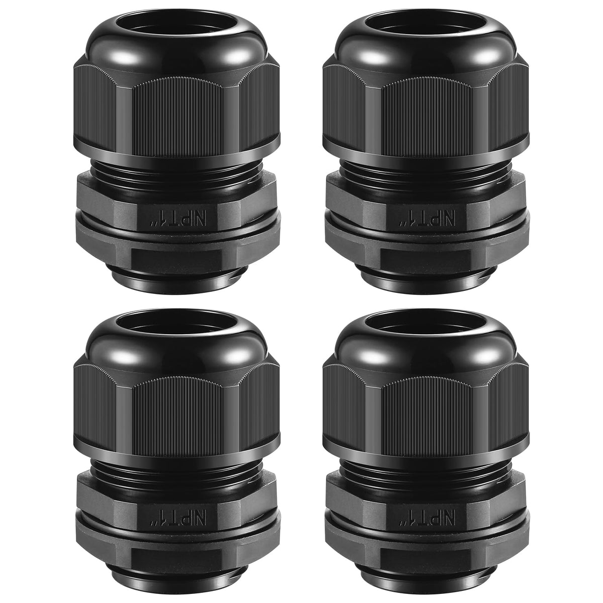 RTHIEAI 50 PCS 1/4"(4-8mm) NPT Nylon Cable Gland Joints with Gaskets, IP68 Adjustable Lock Nut Strain Relief Cord Grip Waterproof Cable Glands - UL Listed and RoHS Compliant