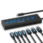 SABRENT 36W 7-Port Powered USB 3.0 Hub, Switches & LEDs (HB-BUP7)