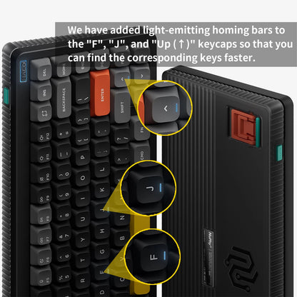 nuphy Halo75 V2 Mechancial Gaming Kyeboard,75% Wireless Hot Swappable Bluetooth Keyboard,83 Kyes RGB Backlit Keyboard,Support Bluetooth/2.4GHz/USB-C (Black, Mint (37gf))