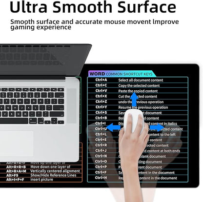 Galdas Gaming Mouse Pad XXL XL Large Long Extended Big Mousepad Non-Slip Rubber Keyboard Desk Pad with Stitched Edges for Laptop Home Office (31.5x11.8x0.08 Inch) … (Shortcut Keys1)