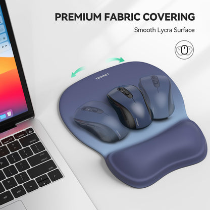 TECKNET Gel Ergonomic Mouse Pad with Wrist Rest, Non-Slip PU Base, Gradient