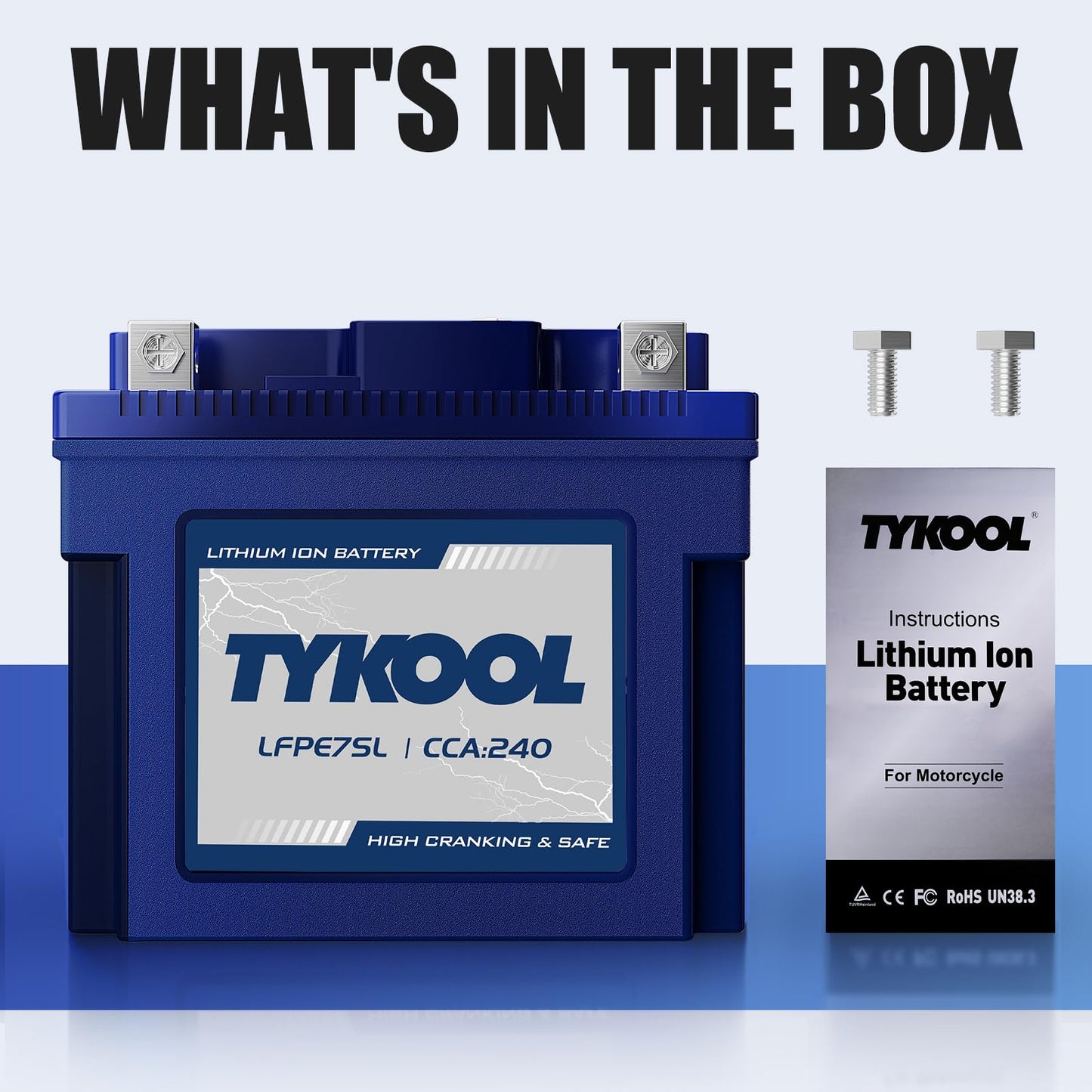 YTZ7S / YTX7L,12V 4Ah 240CCA LiFePO4 Motorcycle Battery, Powersports Battery for Honda KTM Yamaha Harely, Lithium Battery,For ATV, UTV, Snowmobile, Motocross, Lawn Mower, Jet Ski, Motorboat