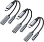 3PCS USB C Splitter for KZ ZS10 PRO, CCZ CA01 USB C to 3.5mm Audio Headphone and Charger Adapter, Type C Headphone Splitter 1 in 2 Out, Dongle Audio Cable DAC for Samsung Galaxy S25/S24 (USBC-3.5MM)