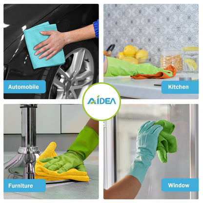 AIDEA Microfiber Cleaning Cloth, 50PK, Microfiber Towels for Cars, All Purpose Cleaning Rags for House, Dusting Cloth for Kitchen, Car, Window, 12"×12"