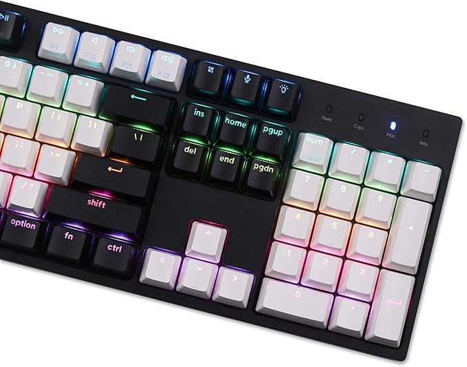 Keychron C2 Full Size 104 Keys USB Type-C Wired Mechanical Gaming Keyboard for Mac Layout, Gateron G Pro Red Switch/RGB Backlight/Double-Shot ABS keycaps Computer Keyboard for Windows Laptop PC