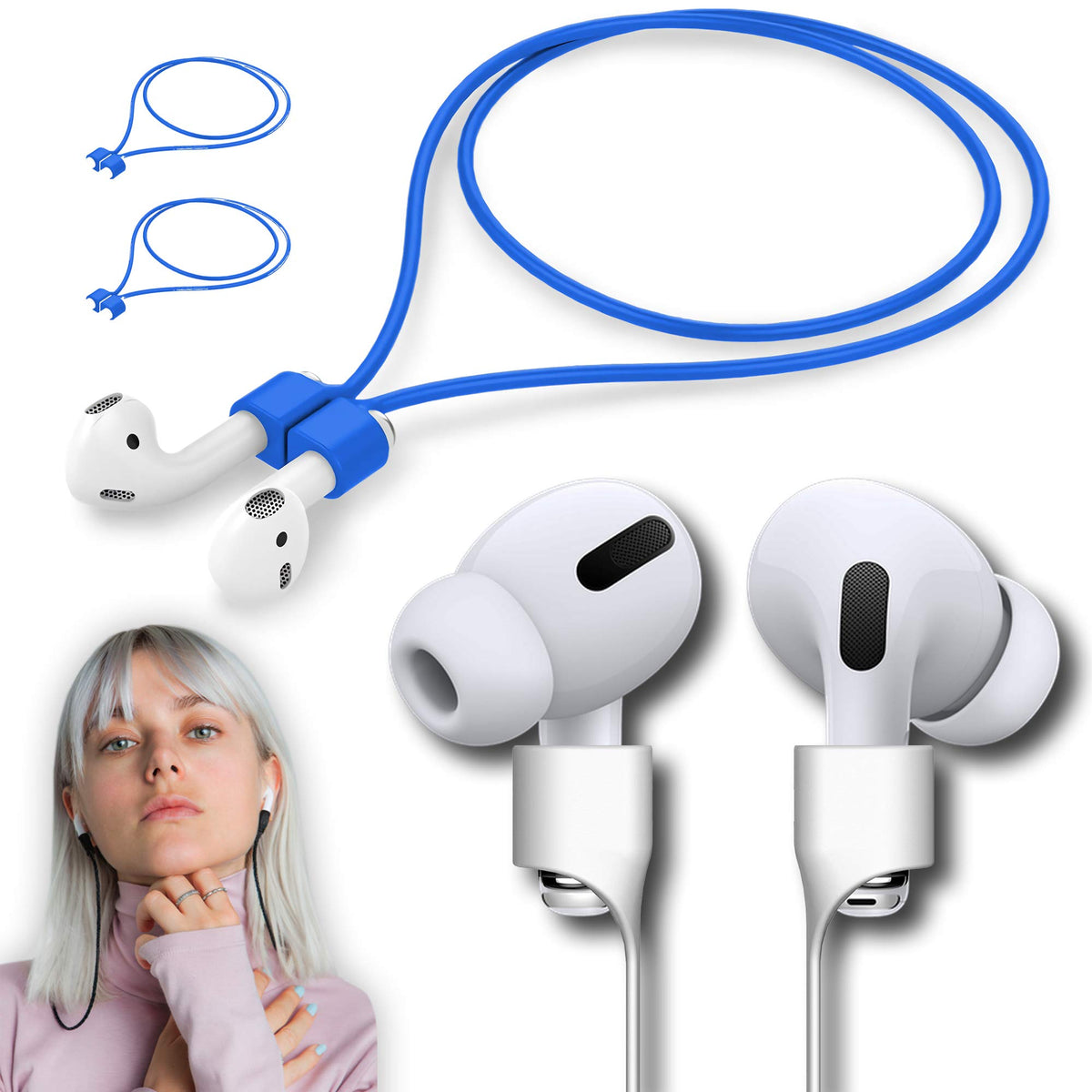 cobcobb Ultra Strong Magnetic Airpod Pro Strap Anti-Lost Cord Sports Lanyard Compatible with Airpods 3rd 2nd Generation Pro 3 2 1 (Grey)