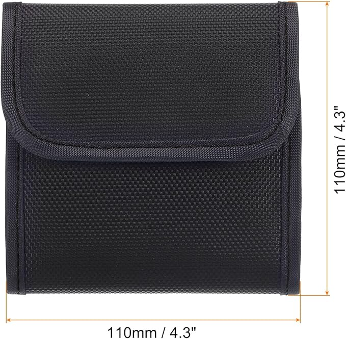 PATIKIL Lens Filter Case, 3-Pocket Camera Filter Case Portable Lens Filter Pouch Photography with Belt Loop Fit Camera Bag Strap Pocket Drone for 25mm-82mm, Black