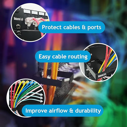 10 Pack Server Rack Cable Management D-Ring Hooks - Bracket Organizer Hook Mount Set for Network Patch Cables, Fiber Optic, Power Cords (10 Pieces) - Made in Taiwan