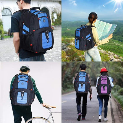 SHRRADOO Extra Large 50L Travel Laptop Backpack with USB Charging Port, College High School Backpack Airline Approved Business Work Bag Fits 17 Inch Computer for Men Women