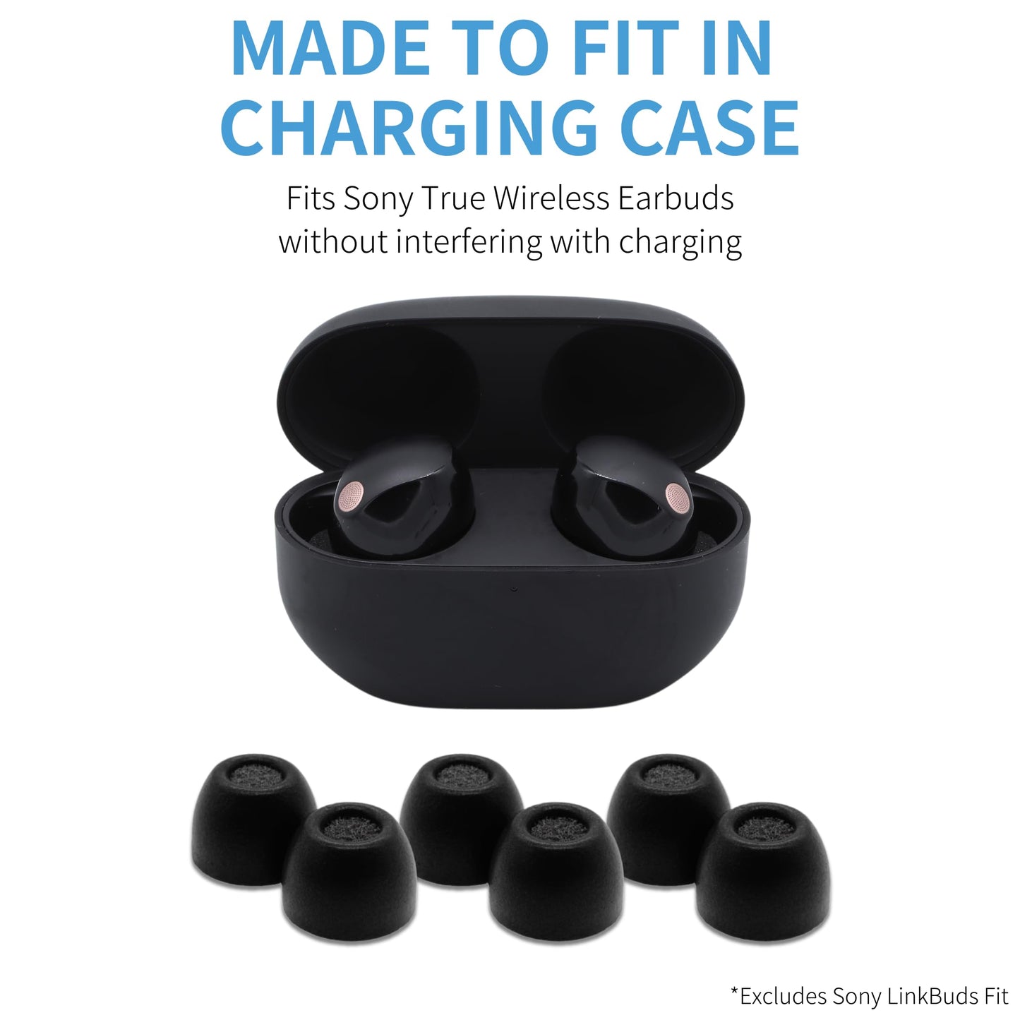 Comply TrueGrip Premium Memory Foam Replacement Ear Tips, Black, Medium
