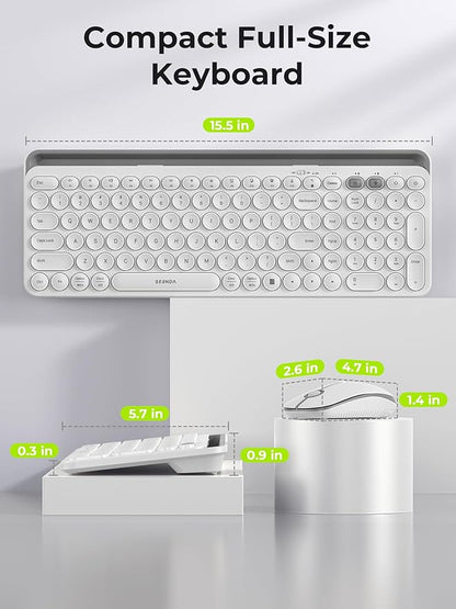 seenda CTU-301 Bluetooth Keyboard and Mouse Combo for iPad,White