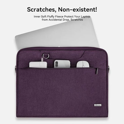 Voova Laptop Bag 15.6 Inch, Waterproof Computer Sleeve Carrying Case with Shoulder Straps & Handle Compatible with Macbook Air 15 M2/M3/M4, MacBook Pro 15/16, 15-16 Inch Hp Dell Lenovo, Dark Purple