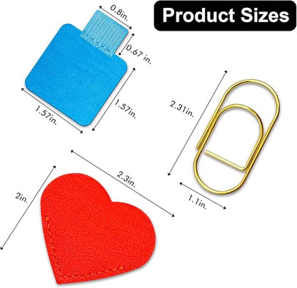 Pen Loop Holder for Notebook 14 Colors Self-Adhesive Stick On Pen Holder with Extra 2 Pens Clips 2 Leather Bookmarks As COMBO for Planner Journal Tablet Clipboards Calendars Bible Campus School Office