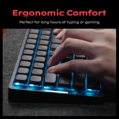 IQUNIX MQ80 Low Profile Mechanical Keyboard for Work and Gaming Tri Mode Wireless Wired CNC Aluminum Hot Swappable RGB Backlit Long Battery Life VIA Support (Black)