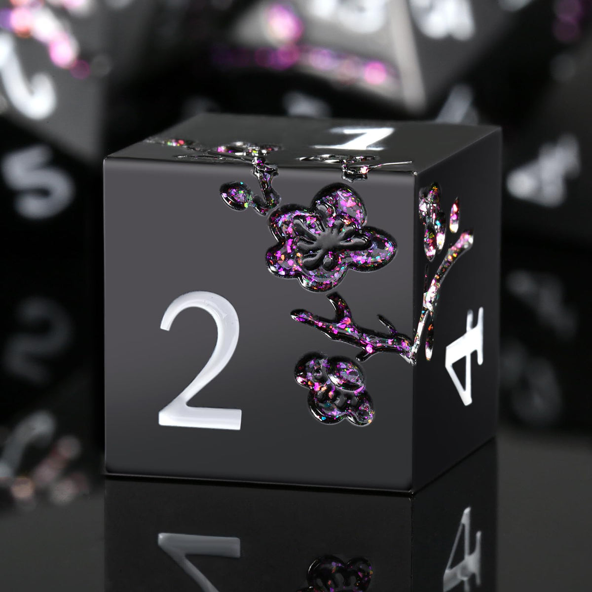 DNDND Metal Dice Set D&D, 7 die Metallic Polyhedral Dice Set with Gift Metal Box and Gold Number for DND Dungeons and Dragons Role Playing Games (Black and Gold)