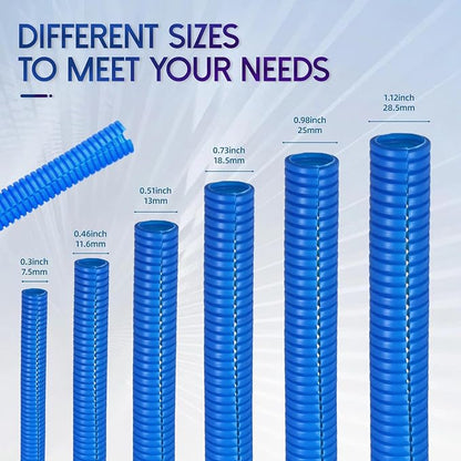 Split Wire Loom Tubing, 10,25ft Cord Protectors from Pets No Chew, Flexible Wire Covers Cord Protectors, Protective Split Cable Sleeve for Automotive Home Industrial Wires(Blue, 0.46inch-25ft)