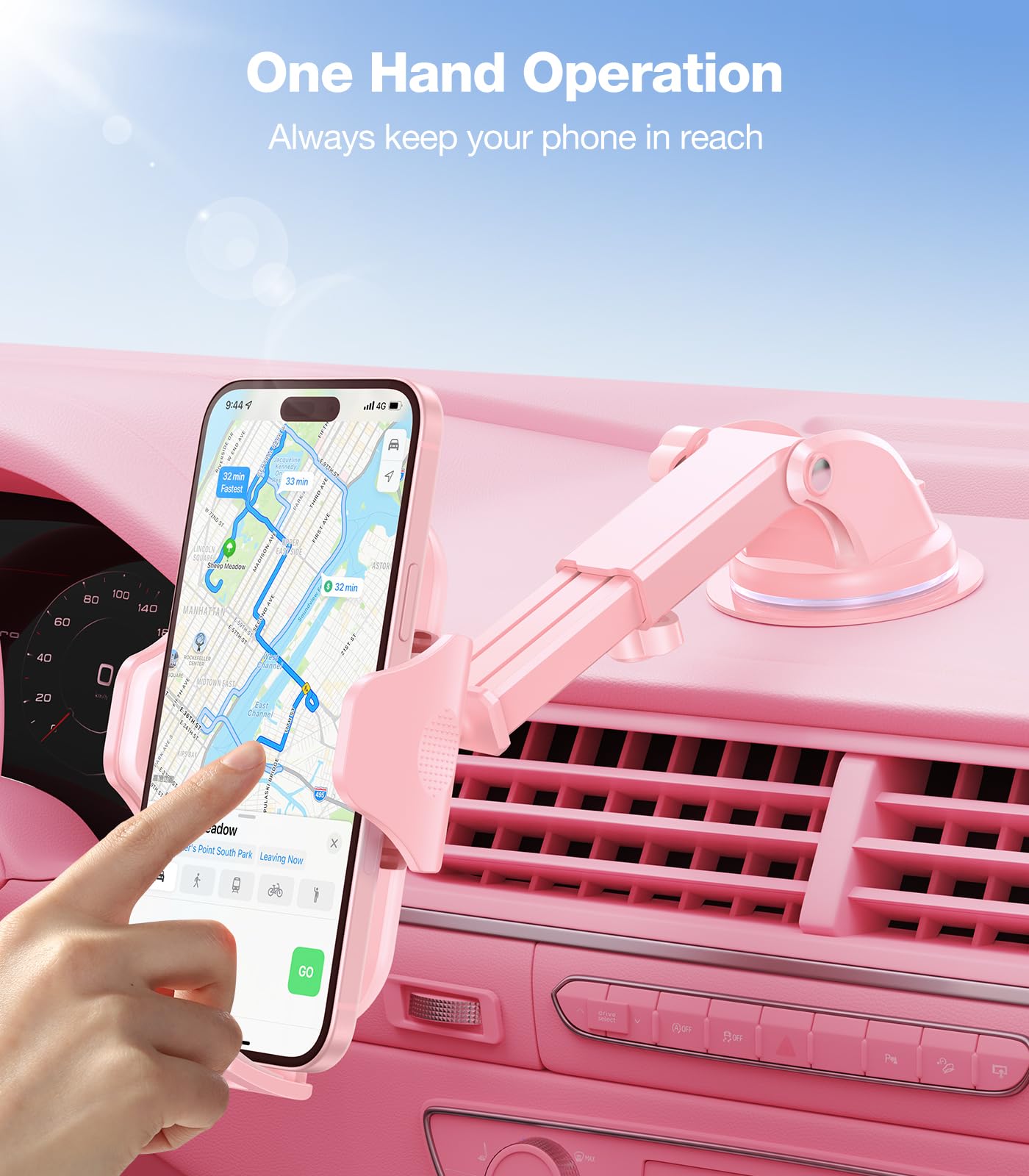 VICSEED [True Strongest Suction [Rally Racing-Grade Stability] Phone Holders for Your Car 2026 Upgraded Car Phone Holder Mount Truck Stand Cradle for iPhone Samsung All Phones, Pink