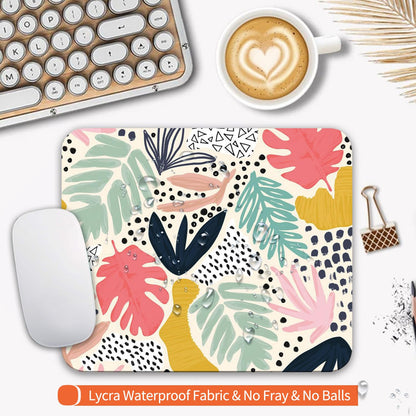 Armanza Square Mouse Pad Tropical Plants, Personalized Premium-Textured Custom Mouse Mat Design, Washable Mousepad Cloth, Non-Slip Rubber Base Computer Mouse Pads for Wireless Mouse