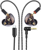 Vibes 201C Wired Earbuds in-Ear Headphones, USB C to 3.5mm Adapter & Braided Cord, Noise Isolating Bass Driven Earphones, Carry Case, Ear Buds Tips, 3.5mm Jack (Clear Brown, No Mic)