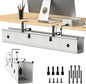 Under Desk Cable Management Tray, 40-inch No-Drill Cord Organizer with Anti-Sag Reinforced Base, Fabric Wire Management Hider for Standing Desk, Office & Gaming Accessories - Grey