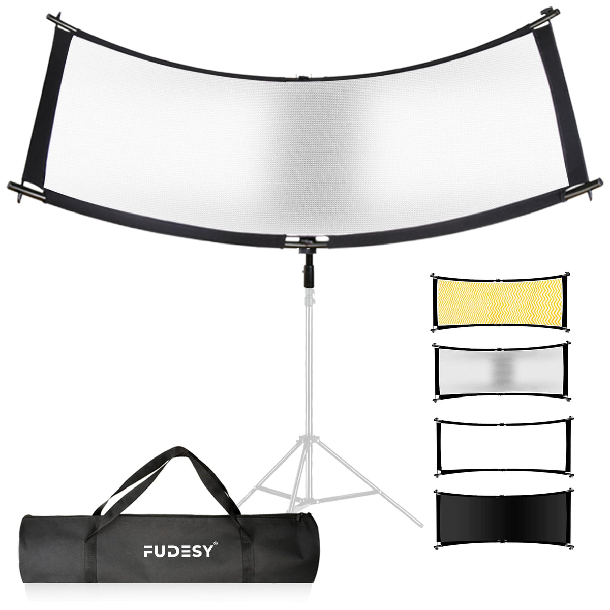 FUDESY 67"x24" Curved Reflector, 4-in-1, U-Shape Clamshell Reflector