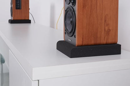 Sound Addicted - Studio Monitor Isolation Pads for 3-4.5 inches Small Speakers, Pair of 2 High Density Dampening Acoustic Stands Foam which Fits Most Bookshelf’s and Desktops | SMPad 4