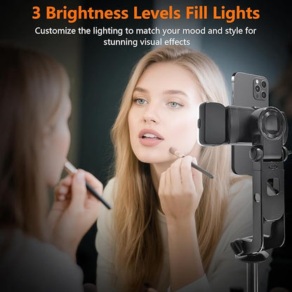 71" Tripod for iPhone with Light, Auto Face Tracking Selfie Stick Tripod, Upgrade Strong Gimbal Stabilizer 360 Rotation with Remote for Content Creator Vlog Live Streaming Video Record Tiktok YouTube