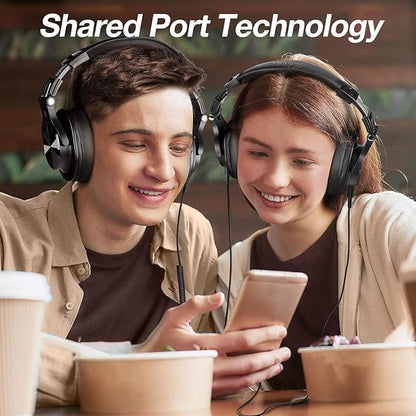 OneOdio A70 Bluetooth Over Ear Headphones, Wireless Headphones with 72H Playtime, Hi-Res, Built-in Mic, 3.5mm/6.35mm Wired Audio Jack for Studio Monitor & Mixing DJ Guitar AMP, Computer Laptop PC