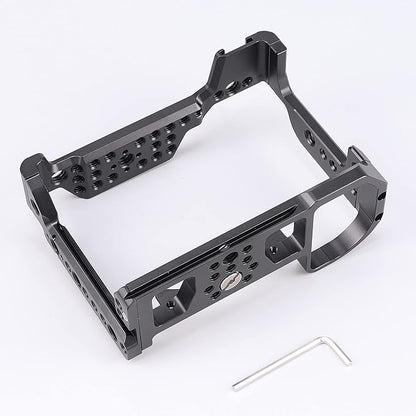 Z5 Z6 Z7 Cage, Hersmay Camera Cage with Top Handle for Nikon Z5/ Z6/ Z7/ Z6II/ Z7II Mirrorless Camera with Cold Shoe,ARRI Handle Locating Holes,Multiple 1/4" 3/8" Screw Holes