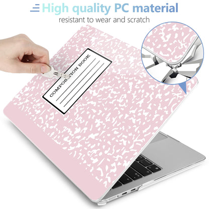 MEEgoodo Case for M5/M4/M3/M2 MacBook Air 13 inch Case 2026 2025 2024 2022, Fit Model A3449/A3240/A3113/A2681, Laptop Hard Shell Compatible with MacBook Air 13.6-inch, Pink Composition Book