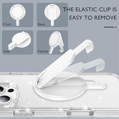 BAISRKE Magnetic Belt Clip Phone Holder, Strong Magnetic Waist Clip Compatible with Phone Cases, Portable & Versatile Accessory for Travel & Outdoor Use - White