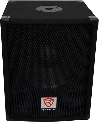 Rockville SBG1124 12" 600W Passive 4-Ohm Pro DJ Subwoofer, MDF Cabinet, Pole Mount, Deep Bass, for DJs and Small Venues
