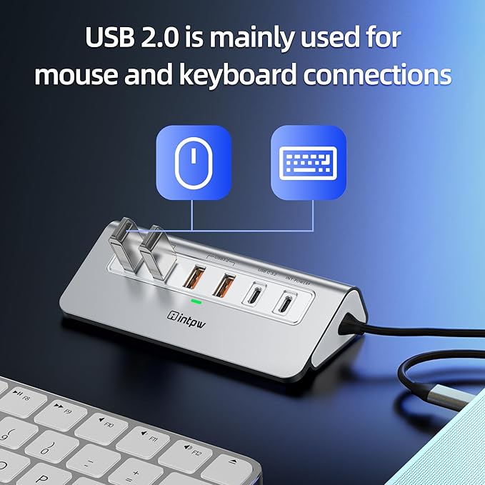 intpw USB C Hub, P9 PRO USB C Hub Multiport Adapter with 4K HDMI, PD 100W, Type-C & 2 USB A 3.2 10Gbps, 2 USB A 2.0, SD/TF Card Reader, Aluminum USB Hub for Laptop, iPhone 17 Series, MacBook, iPad