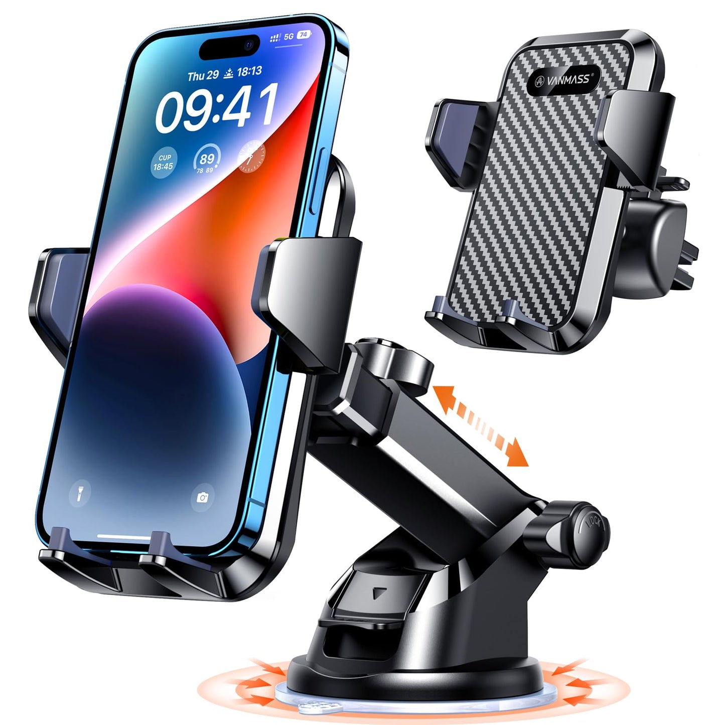 VANMASS【85+LBS Strongest Suction & Military-Grade Ultimate Car Phone Mount