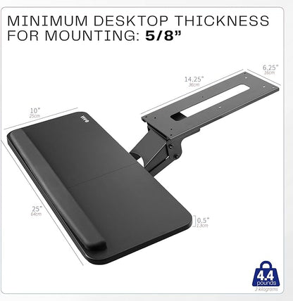 VIVO Adjustable Computer Keyboard & Mouse Platform Tray Ergonomic Under Table Desk Mount Drawer Underdesk Shelf (MOUNT-KB03B)