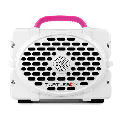 Turtlebox Original Gen 3: Portable Outdoor Bluetooth Speaker – Ultra-Loud (120dB), Waterproof (IP67), Rugged, Impact-Resistant, 3-Day Battery | Party Mode: Unlimited Pairing Stereo, White/Pink