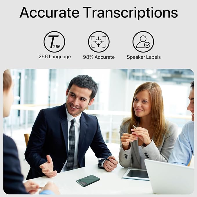 Ai Voice Recorder, Note Voice to Text Recorder W/Magnetic Case, App Control, Transcribe & Summarize with by Chatgpt, Support 112 Languages, 64GB Memory, Audio Recorder for Lectures, Meetings, Calls