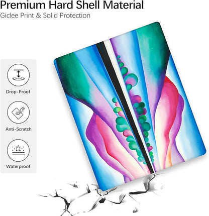 Berkin Arts Compatible with MacBook Air 13 inch Cover, 2022-2018 Release A1932 with Keyboard Cover & Screen Protector Cloisonnism Vivid Abstract Landscape (Lake George Reflection by O'Keeffe)