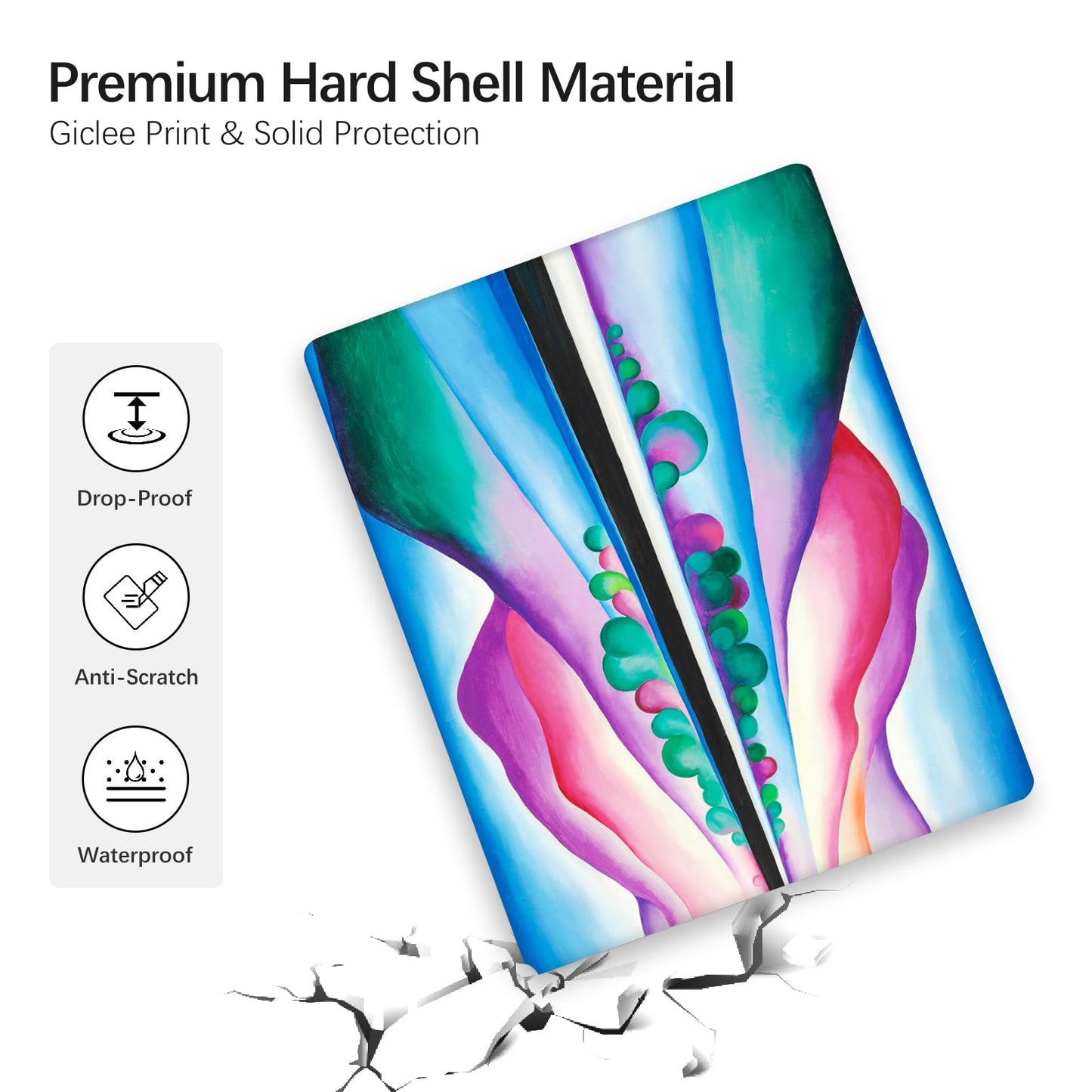 Berkin Arts Compatible with MacBook Air 13 inch Cover, 2022-2018 Release A1932 with Keyboard Cover & Screen Protector Cloisonnism Vivid Abstract Landscape (Lake George Reflection by O'Keeffe)