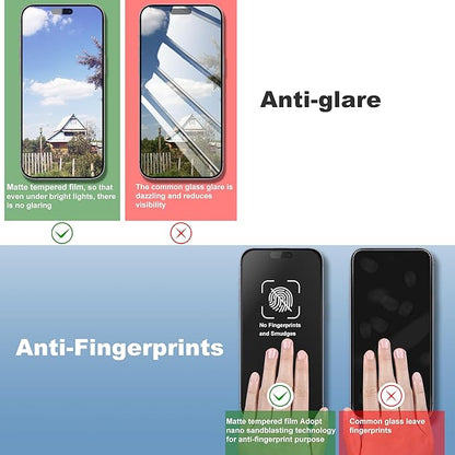 2 Pack Matte Screen Protector for iPhone 16 Pro 6.3-Inch Auto Dust Removal, No Bubbles, Tempered Glass Film, Easy Installation