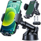 2026 Ultimate Best【True Military-Grade & Safety Cert】Car Phone Holder HTU【Upgraded 360° Rotation & 100LBS Strongest Suction】5-in-1 Truck Windshield Dashboard Vent Mount Stand for iPhone Android, Black
