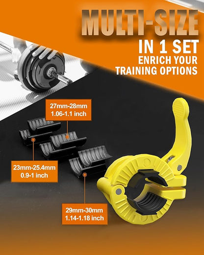MAXRICH Barbell Clamp 1 inch Multiple Sizes & Adjustable Weight Clips for Quick Release Barbell Collars