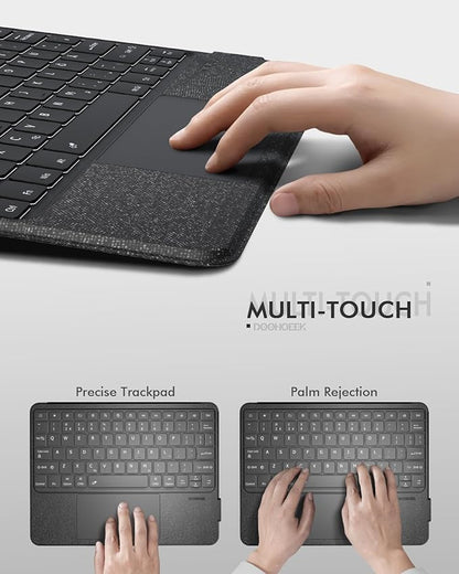 Doohoeek Keyboard Folio for Samsung Galaxy S10 Fe 10.9" 2025 / S9 FE / S9, Bluetooth Keyboard Touch with 7-Color Backlit & Any-Angle Stand & Cover Case for Galaxy S10 Fe 10.9-Inch Accessory