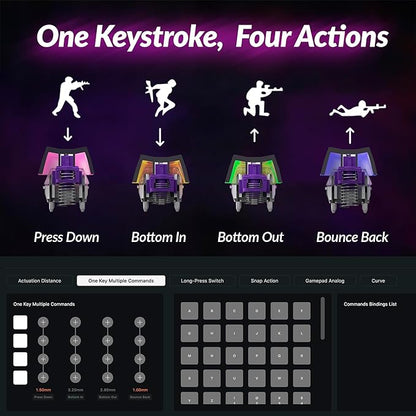 Keychron Q3 HE Wireless Custom Mechanical Keyboard, 2.4 GHz/Bluetooth/Wired QMK Rapid Trigger 80% TKL Hot-Swappable Programmable RGB Gateron Double-Rail Magnetic Switches for Mac Windows, Carbon Black