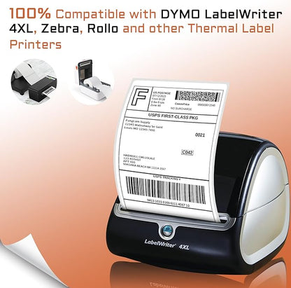 FungLam 4 Rolls 4XL Labels 4" x 6" Direct Thermal Printer Labels, Shipping Labels Compatible with LabelWriter 4XL 1744907 Thermal Postage Label Paper, 220 Labels/Roll