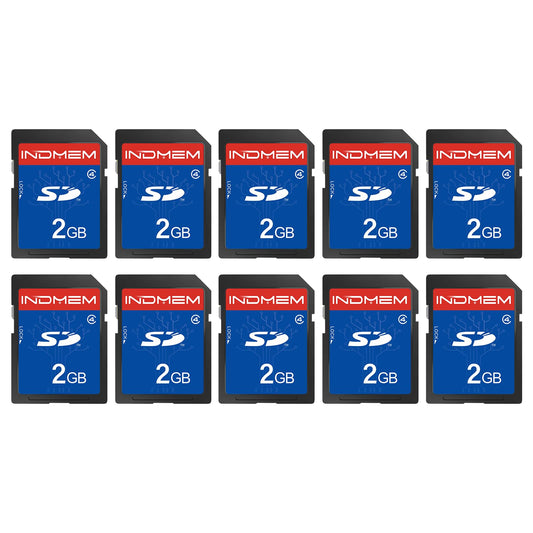INDMEM 2GB SD Card, 10 Packs Class 4 2GB Flash Memory Card MLC Standard Secure Digital Cards Camera Card