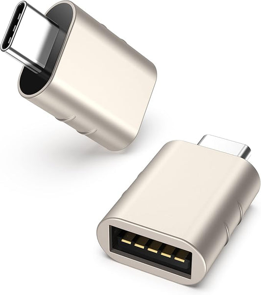 Syntech USB C to USB Adapter Pack of 2 USB C Male to USB3 Female Adapter Compatible with iPhone 17 Pro Max MacBook Pro Air 2024 iMac iPad mini Pro, Other Type C or Thunderbolt 5/4 Devices, Starlight