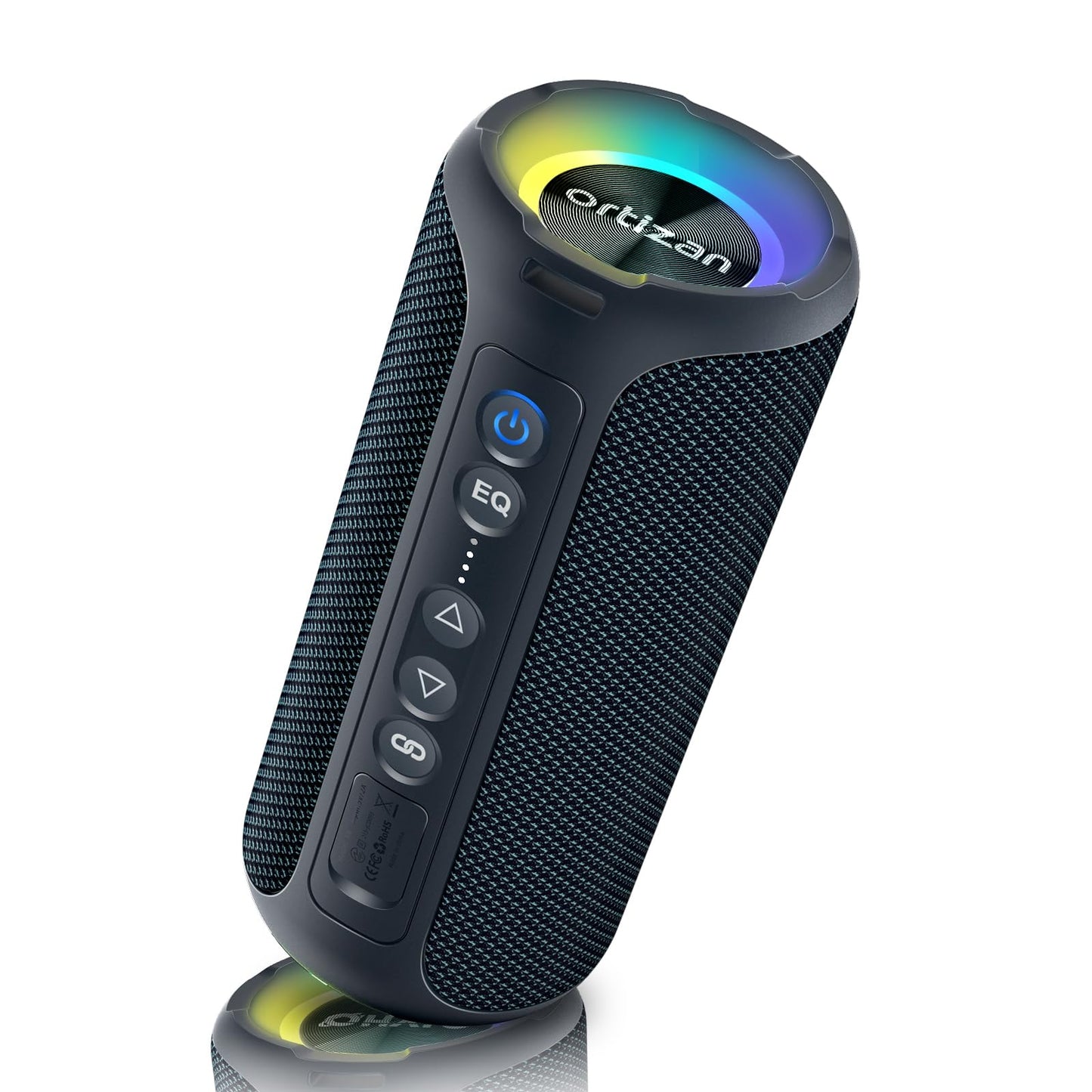 Ortizan Portable Bluetooth Speaker (2nd Gen), 40W powerful sound and deep bass, IPX7 waterproof, 30 hours of playtime, TWS for 2 speakers pairing for home, outdoor and travel - Electronics gift, Black