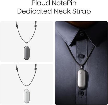 Plaud NotePin AI Voice Recorder, Voice Recorder with Adjustable Wearable Strap & Neck Strap Lanyard, Transcribe & Summarize with AI Technology, 64GB Memory